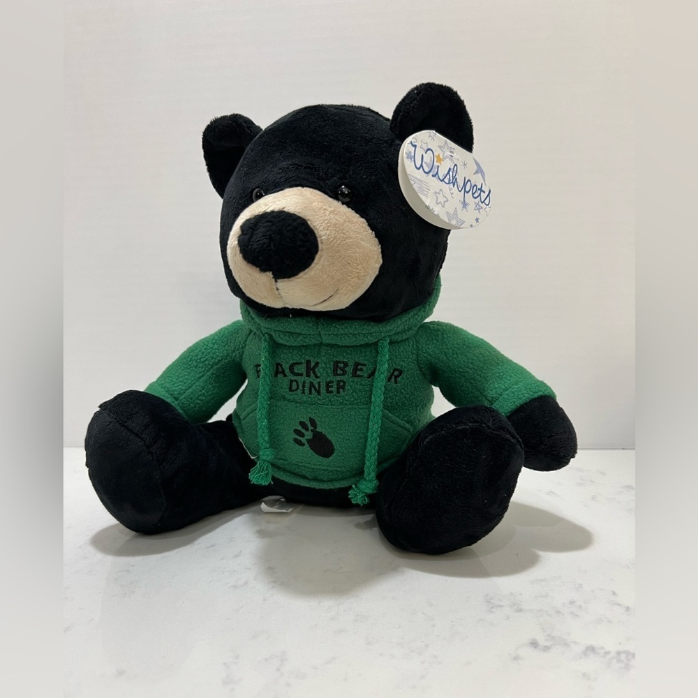 BEAR BLACK AND GREEN PLUSH